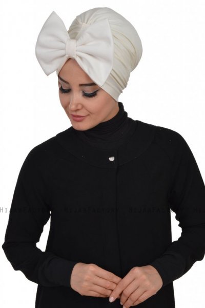 Julia - Creme Bomuld Turban - Ayse Turban