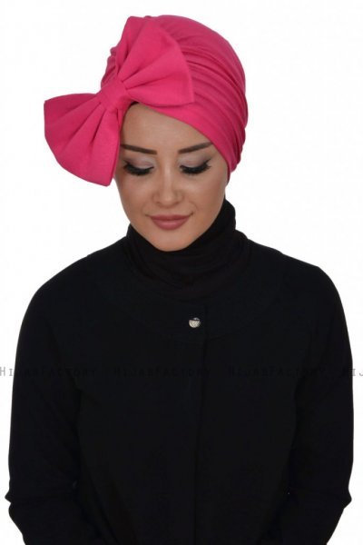 Julia - Fuchsia Bomuld Turban - Ayse Turban