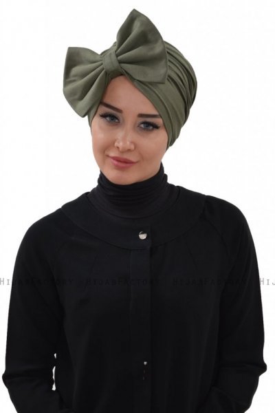 Julia - Khaki Bomuld Turban - Ayse Turban