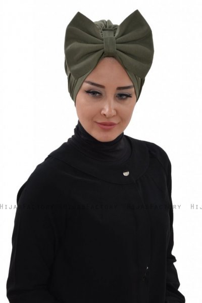 Julia - Khaki Bomuld Turban - Ayse Turban