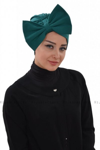 Julia - Mørkegrøn Bomull Turban - Ayse Turban