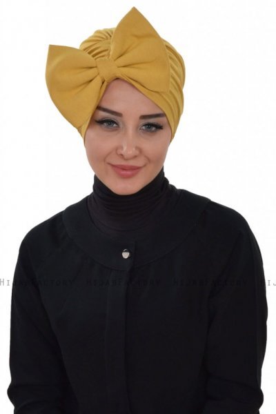 Julia - Sennepsgul Bomuld Turban - Ayse Turban