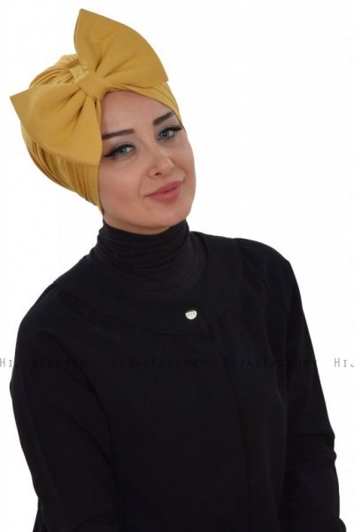 Julia - Sennepsgul Bomuld Turban - Ayse Turban