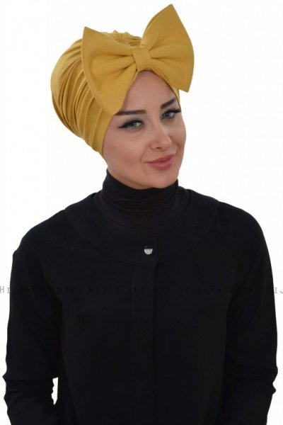 Julia - Sennepsgul Bomuld Turban - Ayse Turban