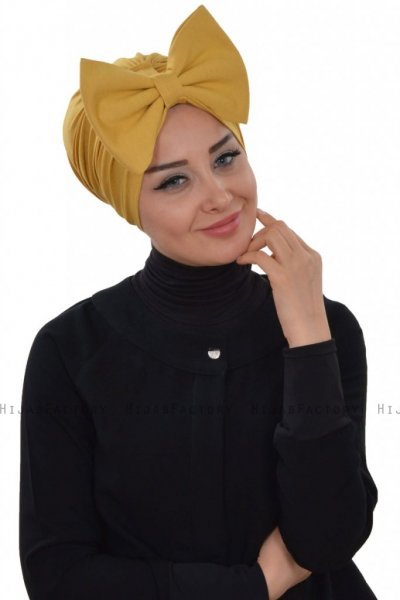 Julia - Sennepsgul Bomuld Turban - Ayse Turban