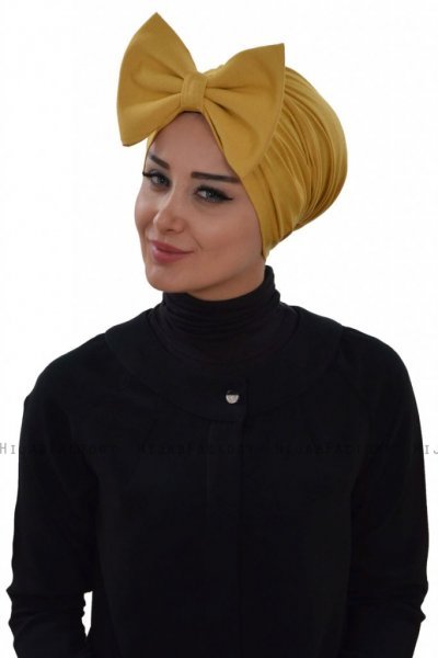Julia - Sennepsgul Bomuld Turban - Ayse Turban