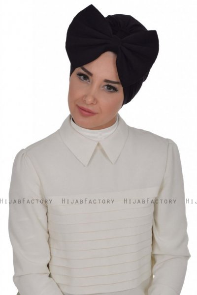 Julia - Sort Bomuld Turban - Ayse Turban