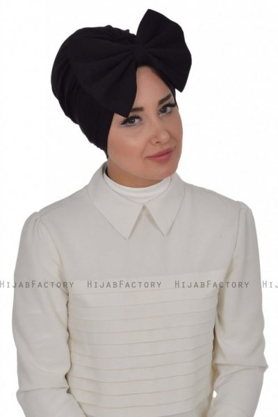 Julia - Sort Bomuld Turban - Ayse Turban