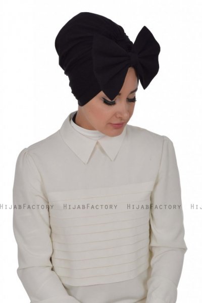 Julia - Sort Bomuld Turban - Ayse Turban