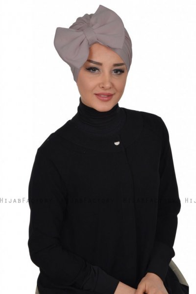 Julia - Taupe Bomuld Turban - Ayse Turban