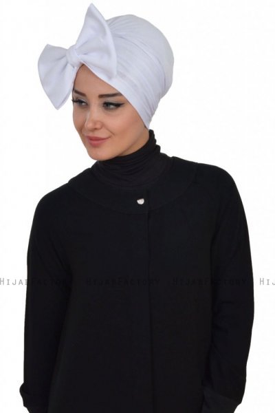 Julia - Hvid Bomuld Turban - Ayse Turban