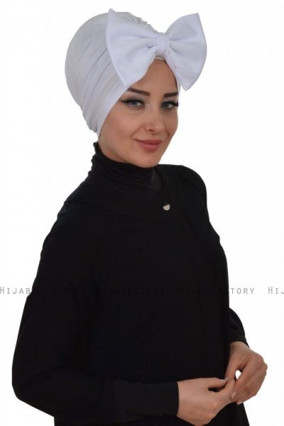 Julia - Hvid Bomuld Turban - Ayse Turban