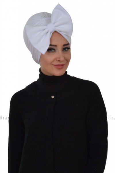 Julia - Hvid Bomuld Turban - Ayse Turban