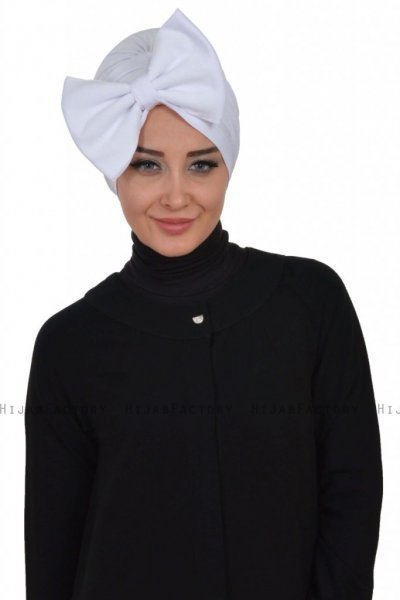 Julia - Hvid Bomuld Turban - Ayse Turban