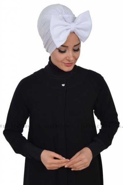 Julia - Hvid Bomuld Turban - Ayse Turban