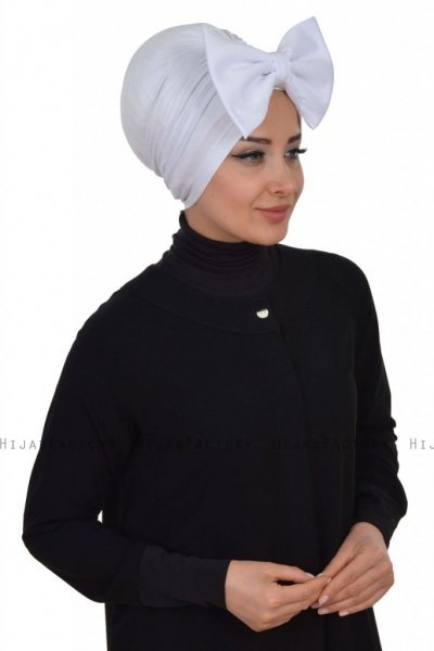 Julia - Hvid Bomuld Turban - Ayse Turban