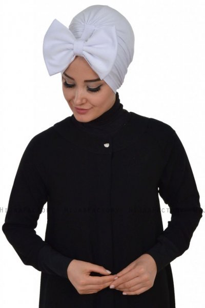 Julia - Hvid Bomuld Turban - Ayse Turban
