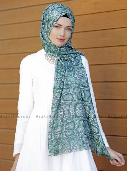 Dounia - Grøn Mønstrede Hijab