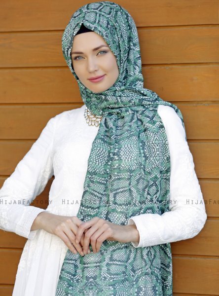 Dounia - Grøn Mønstrede Hijab