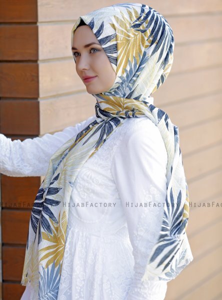Dounia - Sennepsgul Mønstrede Hijab