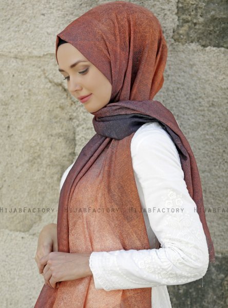 Dounia - Murstensrød Mønstrede Hijab