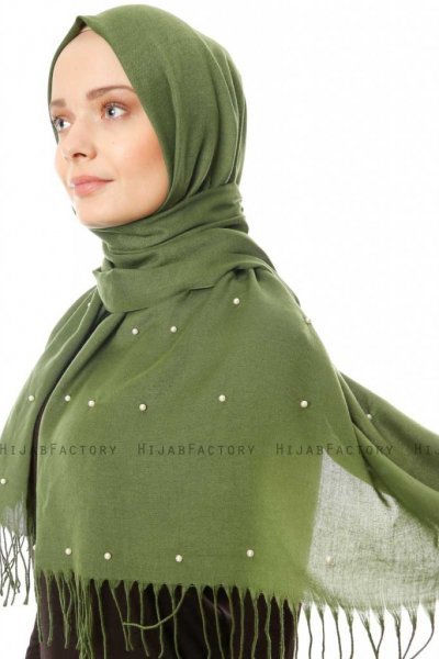 Kadri - Khaki Hijab Med perler - Özsoy