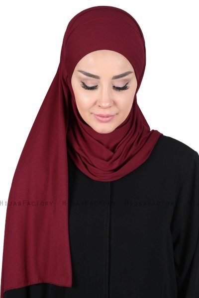 Kaisa - Bordeaux Praktisk Bumuld Hijab