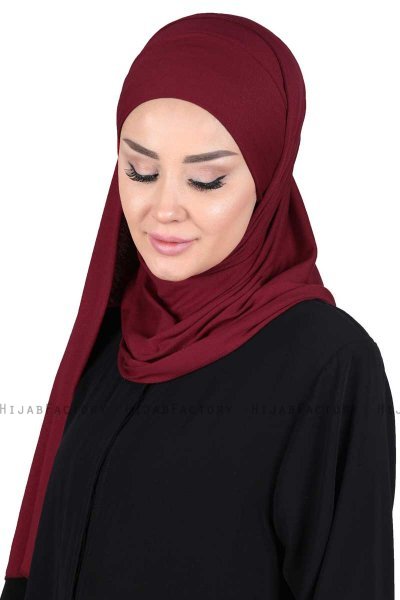 Kaisa - Bordeaux Praktisk Bumuld Hijab