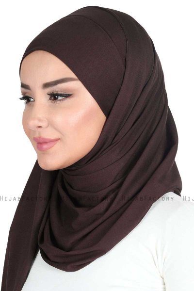 Kaisa - Brun Praktisk Bumuld Hijab