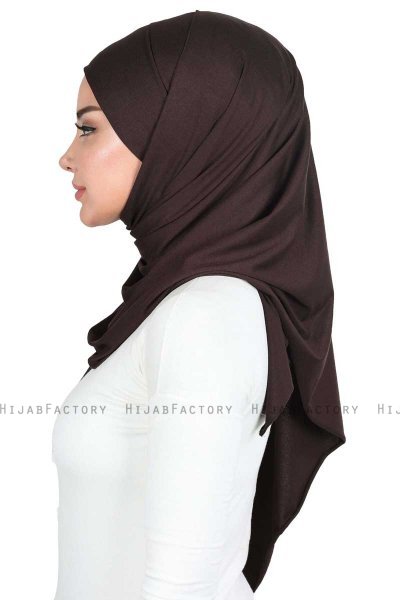 Kaisa - Brun Praktisk Bumuld Hijab