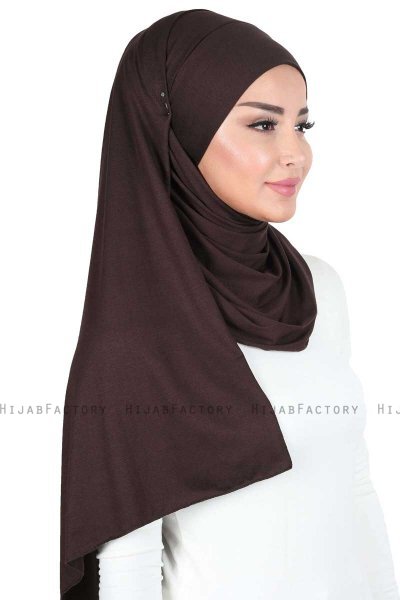 Kaisa - Brun Praktisk Bumuld Hijab