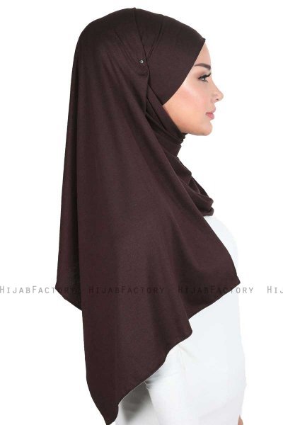 Kaisa - Brun Praktisk Bumuld Hijab