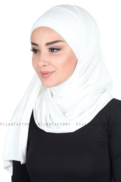 Kaisa - Creme Praktisk Bumuld Hijab