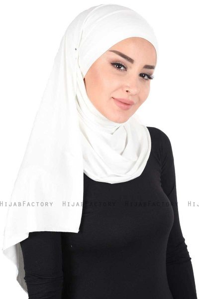 Kaisa - Creme Praktisk Bumuld Hijab
