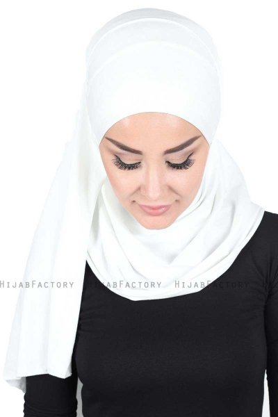 Kaisa - Creme Praktisk Bumuld Hijab