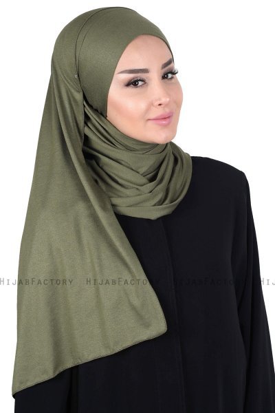 Kaisa - Khaki Praktisk Bumuld Hijab