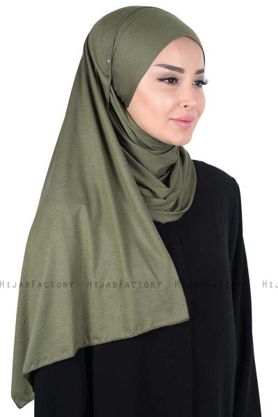 Kaisa - Khaki Praktisk Bumuld Hijab