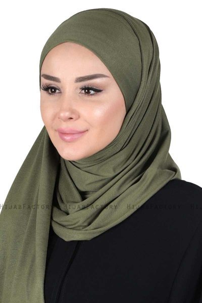 Kaisa - Khaki Praktisk Bumuld Hijab