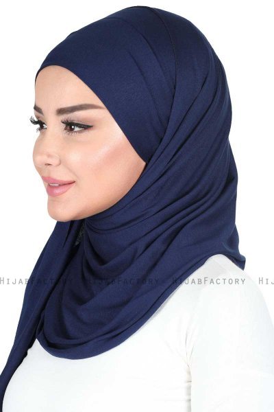 Kaisa - Marine Blå Praktisk Bumuld Hijab