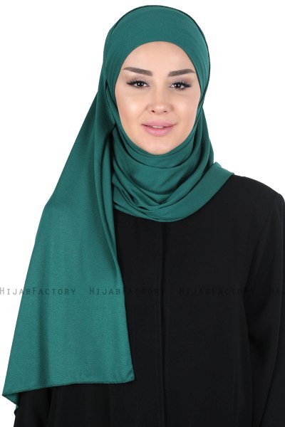 Kaisa - Mørkegrøn Praktisk Bumuld Hijab