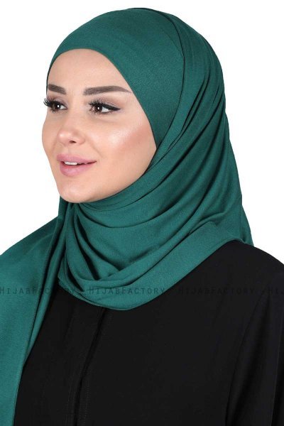 Kaisa - Mørkegrøn Praktisk Bumuld Hijab