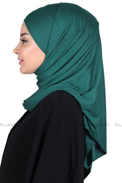 Kaisa - Mørkegrøn Praktisk Bumuld Hijab