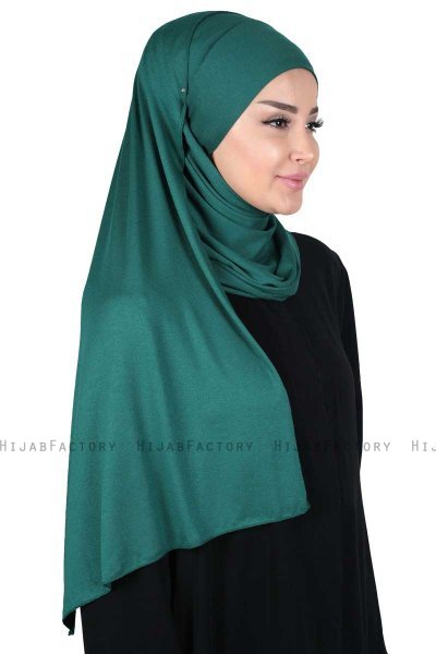 Kaisa - Mørkegrøn Praktisk Bumuld Hijab