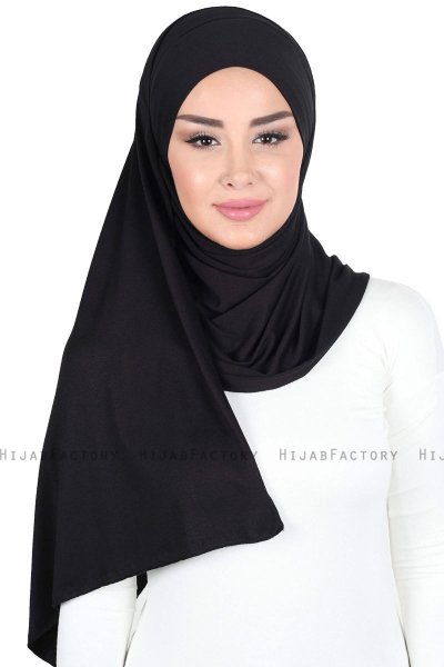 Kaisa - Sort Praktisk Bumuld Hijab