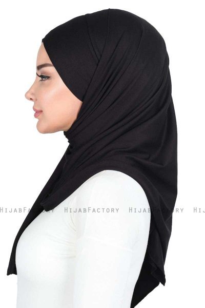 Kaisa - Sort Praktisk Bumuld Hijab