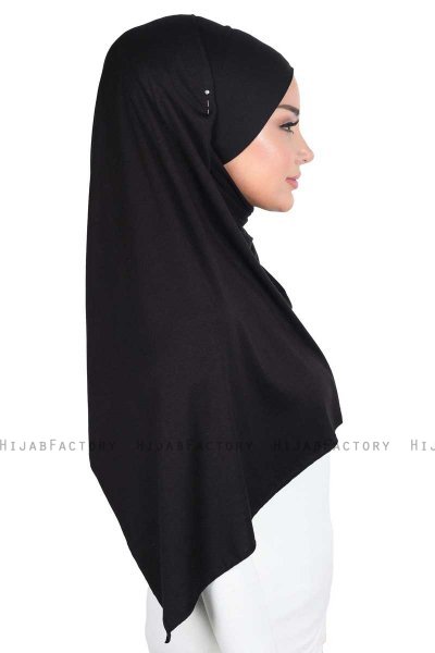 Kaisa - Sort Praktisk Bumuld Hijab