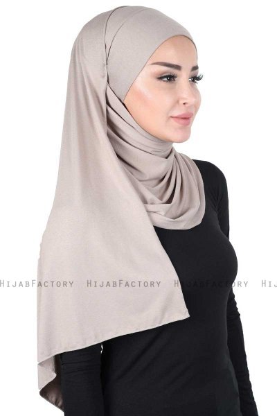 Kaisa - Taupe Praktisk Bumuld Hijab