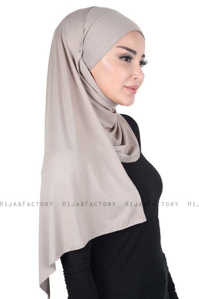 Kaisa - Taupe Praktisk Bumuld Hijab