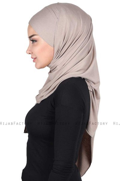 Kaisa - Taupe Praktisk Bumuld Hijab