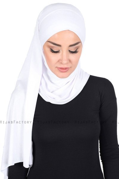 Kaisa - Hvid Praktisk Bumuld Hijab